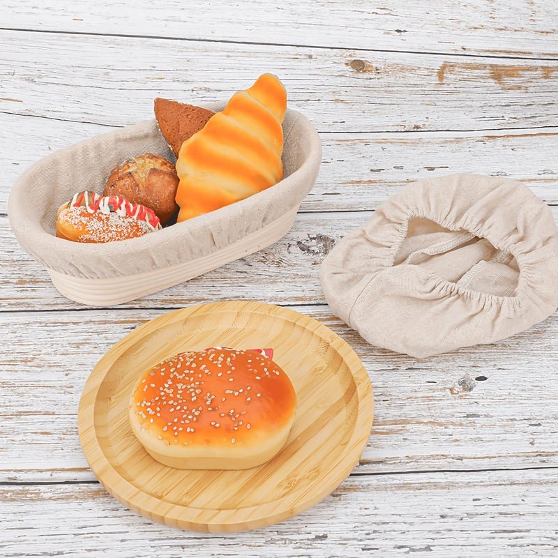 2pcs Oval Bread Proofing Basket Cloth Liners 10 X 6 Inches Dough Baking Covers for Home and Bakery - Image 4