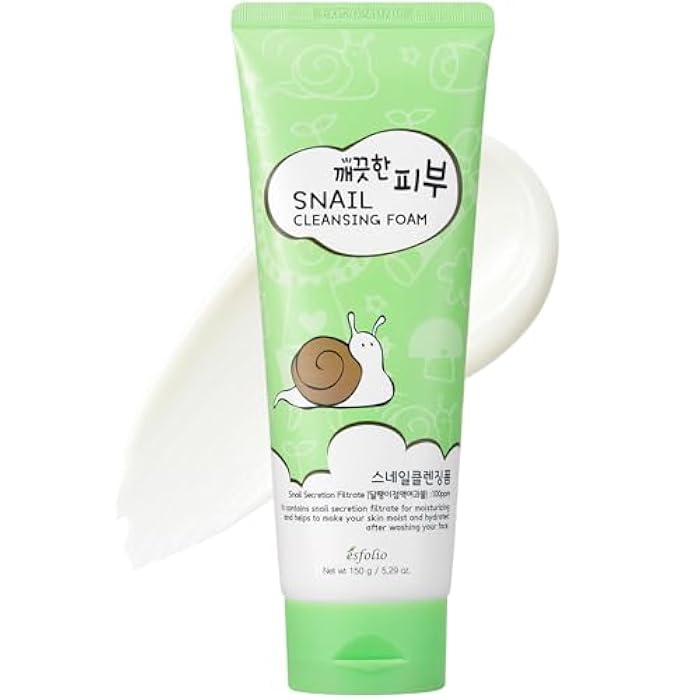 esfolio Snail Cleansing Foam – Nourishing Face Wash for Hydrated & Smooth Skin – Korean Skincare with Snail Extract for Deep Pore Cleansing & Anti-Aging – Gentle Foaming Facial Cleanser (5.29oz-150g) - Image 1