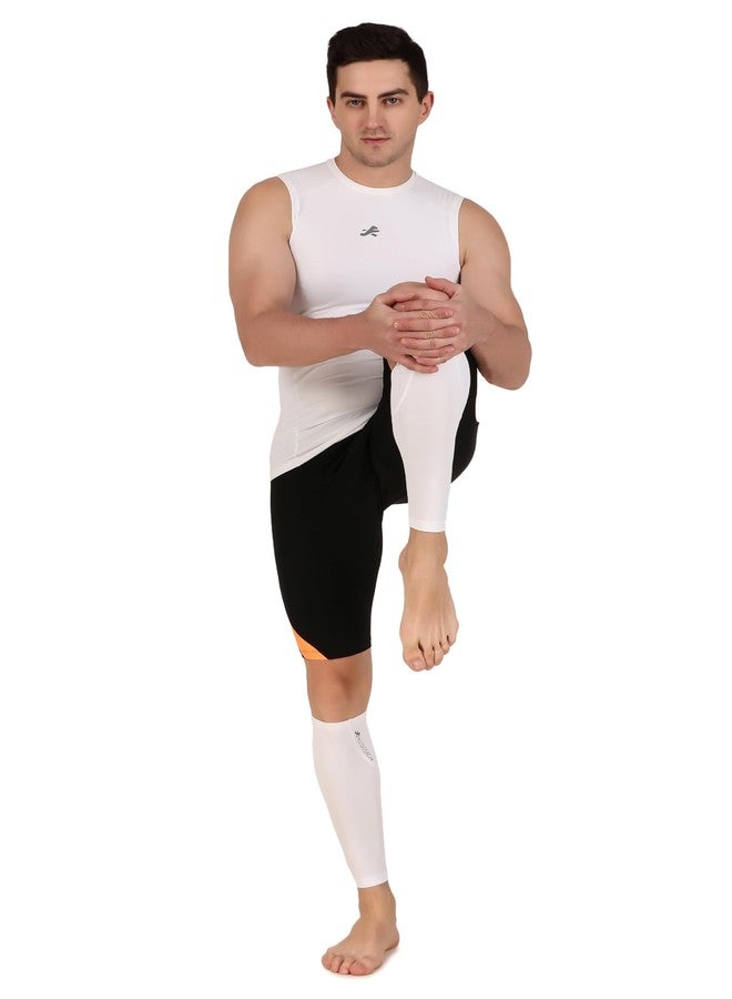 ReDesign Apparels ReDesign Compression Calf Sleeves Support, Leg Compression Sleeves for Sports, Gym, Running, Cycling, Jogging and Workout (White, M) - Image 3