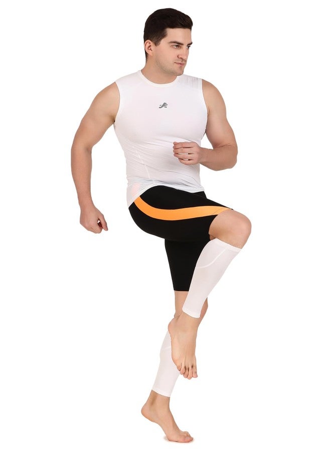ReDesign Apparels ReDesign Compression Calf Sleeves Support, Leg Compression Sleeves for Sports, Gym, Running, Cycling, Jogging and Workout (White, M) - Image 4