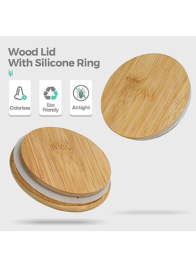 erorex Glass Jars with Bamboo Lids Set of 6 - Clear Glass Food Storage Containers, Glass Containers with Bamboo Lids - Stackable Kitchen Canisters for Candy, Rice, Cookie, Sugar,Pasta (6 pcs) - Image 5