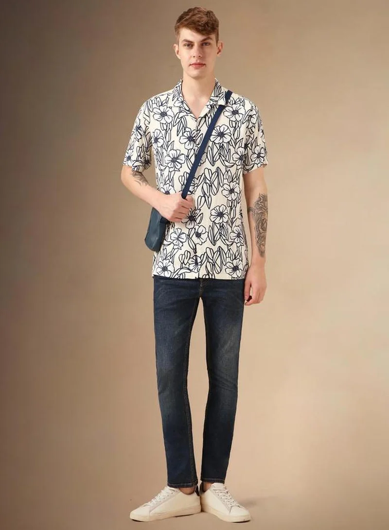 Dennis Lingo Men's Multicoloured Rayon Printed Button Down Relaxed Fit Shirt