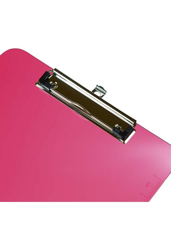JAM Paper Plastic Clipboards With Low Profile Metal Clip Letter Size (9 X 12.5) Fuchsia Pink 12 Clip Boards Pack - Image 3