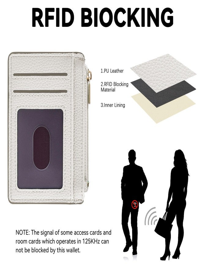 Tipmile Credit Card Holder Compact Card Case with ID Window for Women Slim Minimalist Front Pocket Wallet Small Wallet RFID Blocking, Cream White, 4.4 x 3.14 x 0.11 inches, Minimalist - Image 2