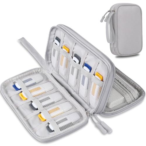 Lacdo USB Flash Drive Case Thumb Drive Holder Case Organizer Portable Electronic Accessories Storage Bag for SanDiskSamDataSamsung USB Flash Drives Jump Drive Memory Stick SD Card Cable Gray - Image 1