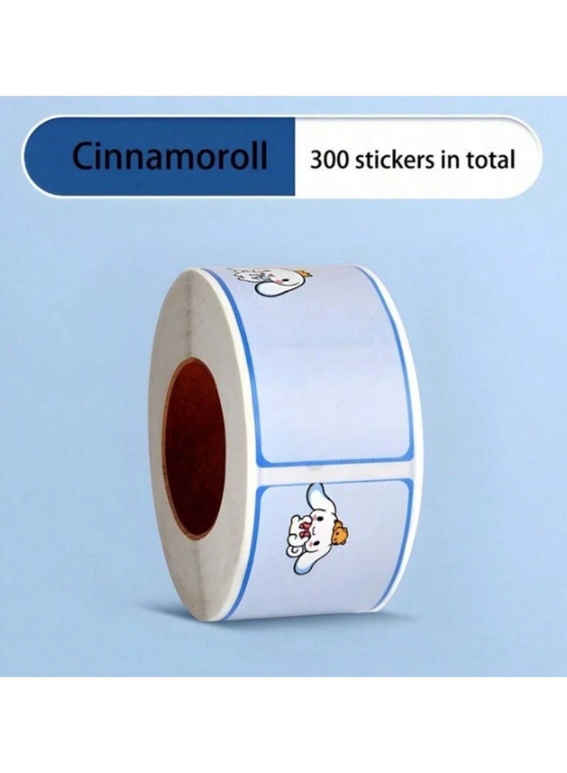 Cinnamoroll Stickers Roll – 300 Cute Decorative Stickers for Scrapbooking, Journals, Gifts & DIY Crafts - Image 1