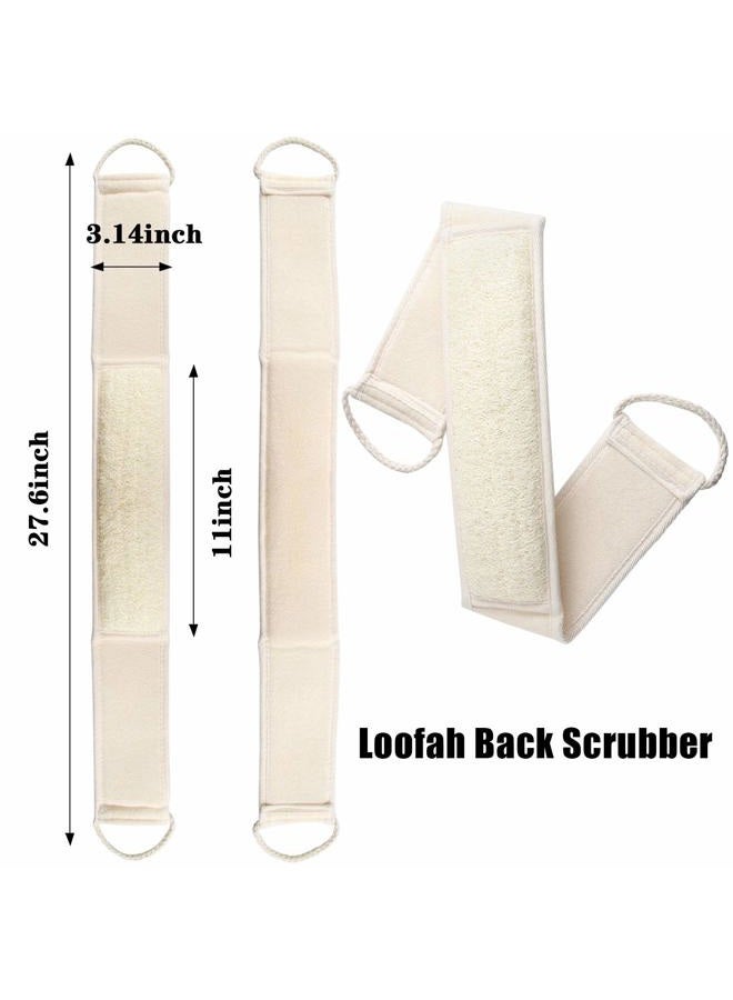 FEBSNOW Loofa Body Scrubber - 4 PCS Exfoliating Loofah Back Scrubber Natural Luffa Shower Bath Sponge Exfoliating Washcloth Face Scrubber Pad for Deep Clean & Invigorate Your Skin - Image 2