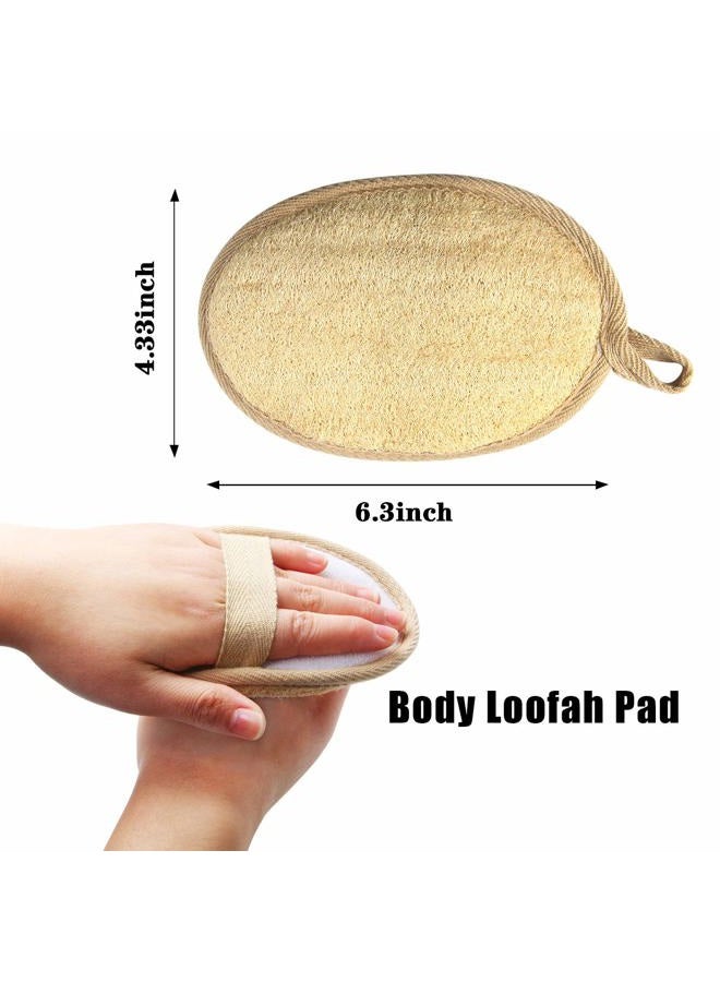FEBSNOW Loofa Body Scrubber - 4 PCS Exfoliating Loofah Back Scrubber Natural Luffa Shower Bath Sponge Exfoliating Washcloth Face Scrubber Pad for Deep Clean & Invigorate Your Skin - Image 4