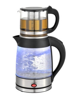 Electric Tea Maker Kettle 1.7L with High Borosilicate Glass with Blue LED Display, Auto Shut-Off & Boil-Dry Protection – Glass Teapot Kettle with Infuser for Tea, Coffee & Hot Water