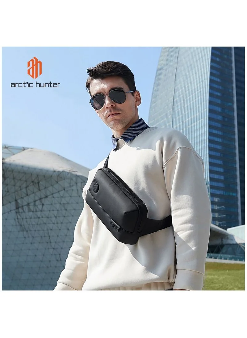 ARCTIC HUNTER Waist Bag Anti-Theft Water Resistant Shock Proof Business Leisure Crossbody Chest Bag for Men Women Y00557 Black