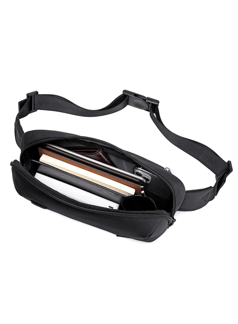 ARCTIC HUNTER Waist Bag Anti-Theft Water Resistant Shock Proof Business Leisure Crossbody Chest Bag for Men Women Y00557 Black