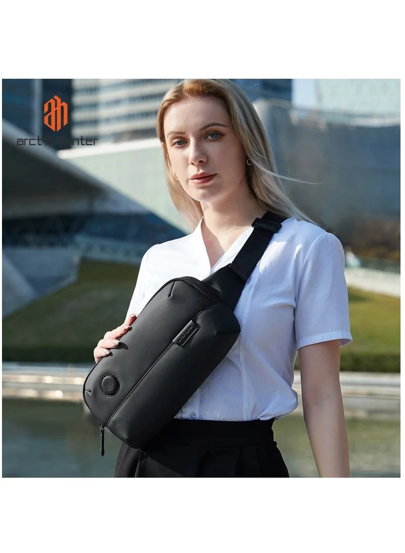 ARCTIC HUNTER Waist Bag Anti-Theft Water Resistant Shock Proof Business Leisure Crossbody Chest Bag for Men Women Y00557 Black