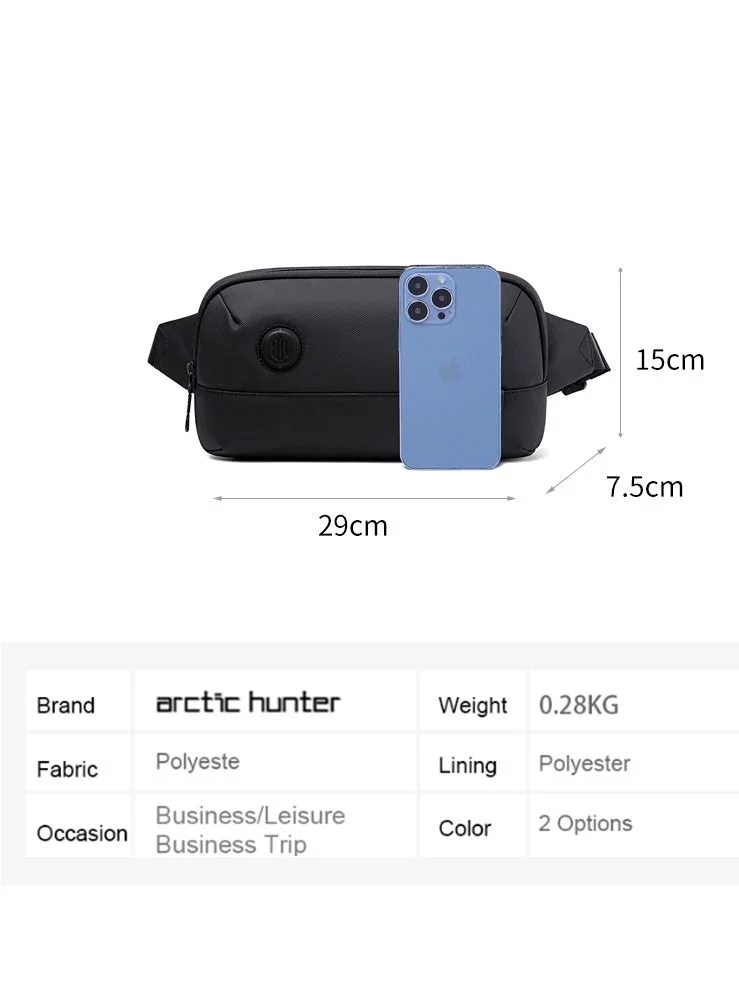 ARCTIC HUNTER Waist Bag Anti-Theft Water Resistant Shock Proof Business Leisure Crossbody Chest Bag for Men Women Y00557 Black