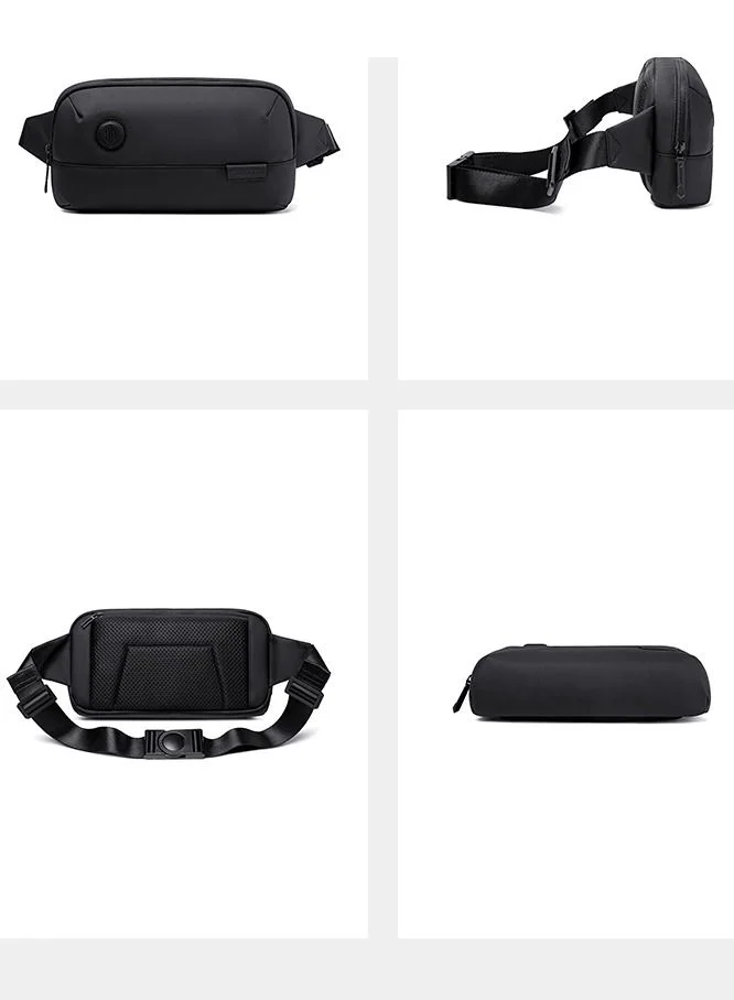 ARCTIC HUNTER Waist Bag Anti-Theft Water Resistant Shock Proof Business Leisure Crossbody Chest Bag for Men Women Y00557 Black
