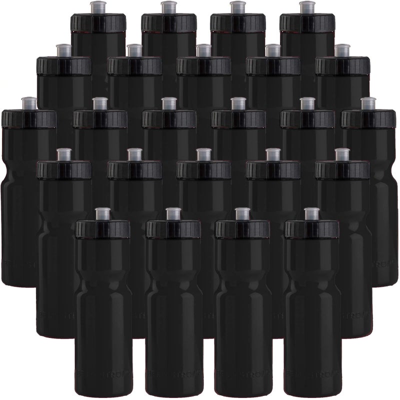 50 Strong Bulk Water Bottles 24Pack 22 oz BPAFree Sports Bottles with EasyOpen Pull Top Cap Made in USA Reusable Top Rack Dishwasher Safe Brand