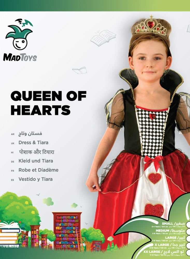 ماد_تويز ملكة القلوب أسبوع الكتاب واليوم العالمي للكتاب موضوع لعب الأدوار حفلة أزياء الأطفال، فستان فاخر للفتيات من سن 3 إلى 10 سنوات - Image 4