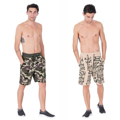 hotfits Men’s Printed Cotton Shorts – Pack of 2 | Comfortable Casual Shorts for Gym, Workout, Running & Lounge | Elastic Waist, Deep Pockets, Breathable Summer Wear - Image 5