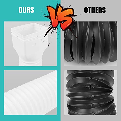 PXCAYFF 2 Pack Rain Gutter Downspout Extensions Flexible,Downspout Extender Diverter Extendable from 21" to 58". Drain Pipe Connector Extendable for Most Residential Downspouts (White) - Image 3