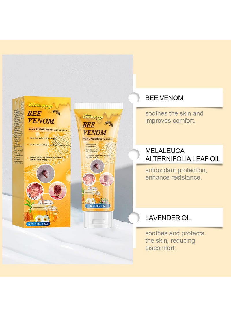 3-pack Bee Venom Wart Removal Cream, Improves Pimples, Moles and Repairs Skin 30ml*3
