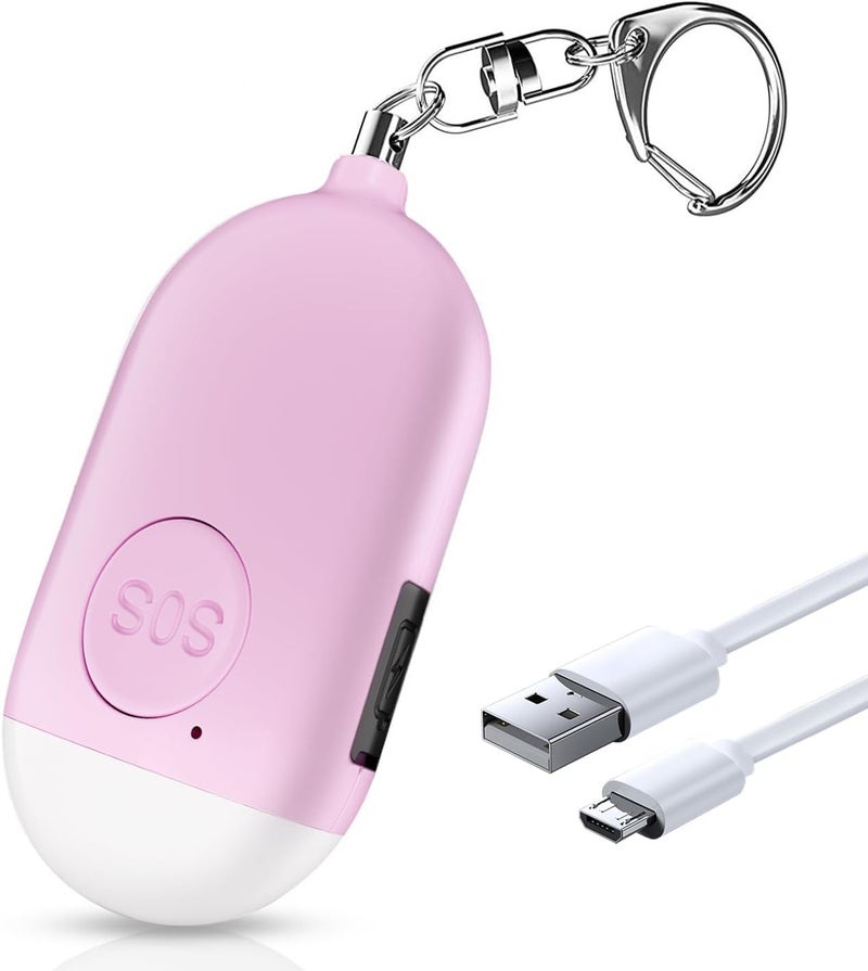Kimfly Self Defense Keychain Personal Alarm- 130dB Rechargerable Self Defense Alarm Keychian with Emergency LED Flashlight - Security Personal Protection Device for Women Girls Kids Elderly - Image 1