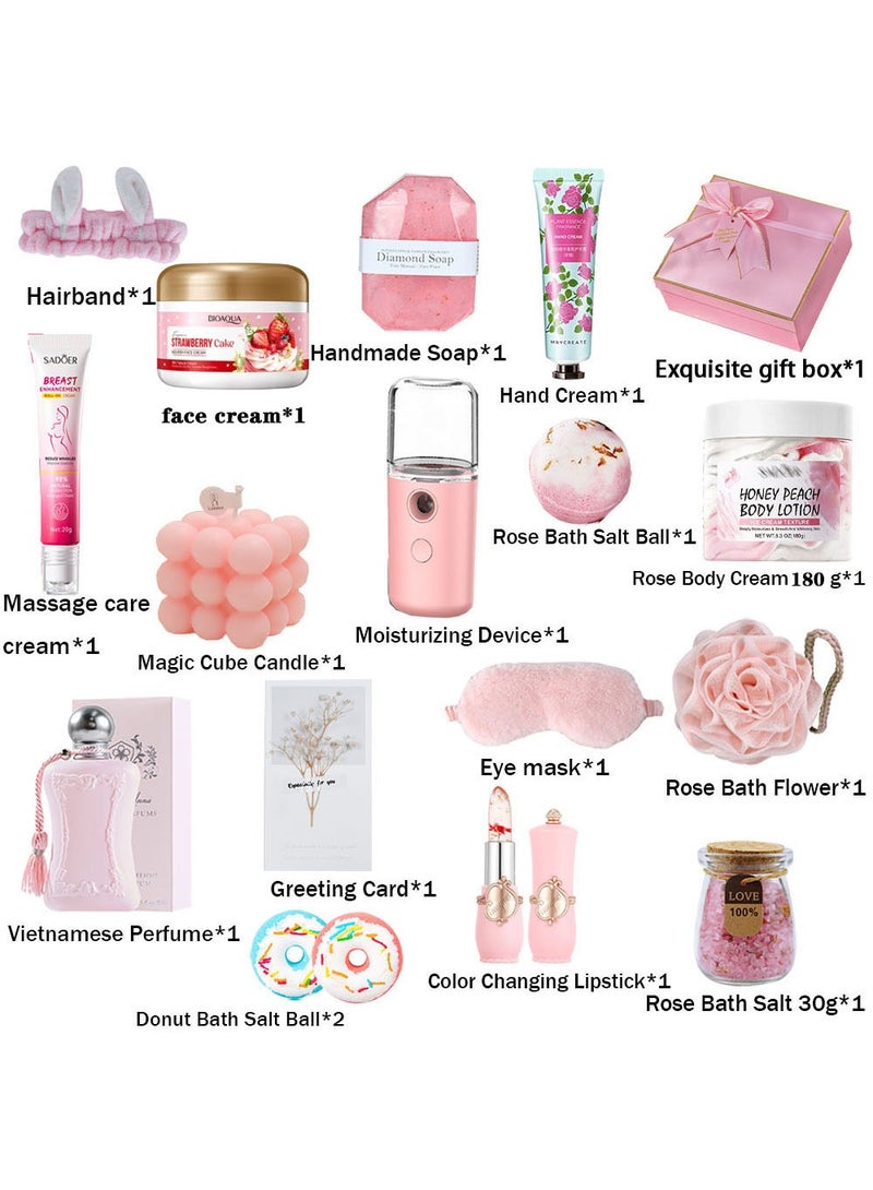 مس تيارا سلال هدايا للنساء - مجموعة صندوق هدايا عيد الميلاد تحتوي على 18 قطعة هدايا ملهمة، وحزم علاج سبا مريحة للنساء، والصداقة، وهدايا الصديقات - Image 2