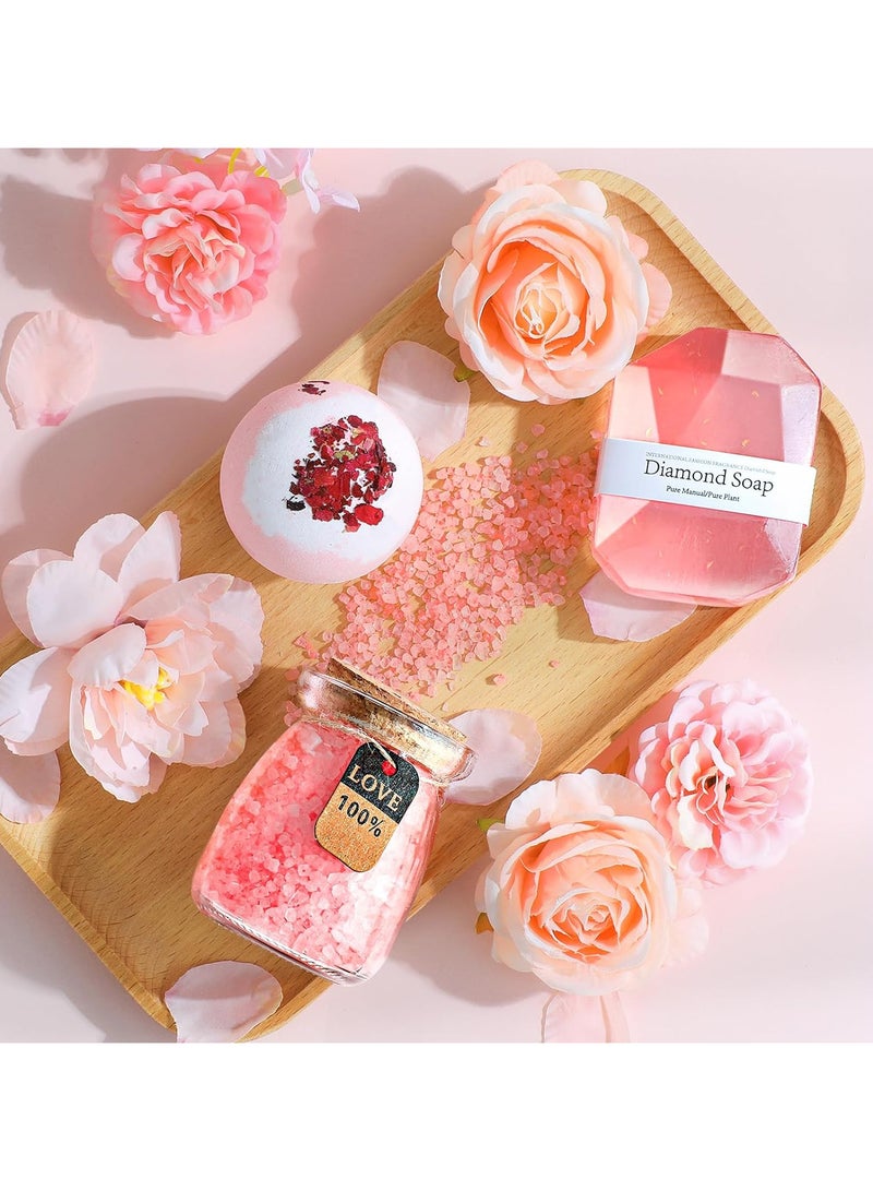 مس تيارا سلال هدايا للنساء - مجموعة صندوق هدايا عيد الميلاد تحتوي على 18 قطعة هدايا ملهمة، وحزم علاج سبا مريحة للنساء، والصداقة، وهدايا الصديقات - Image 3