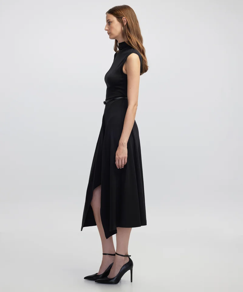 Ipekyol Regular Fit Belted Asymmetric Dress