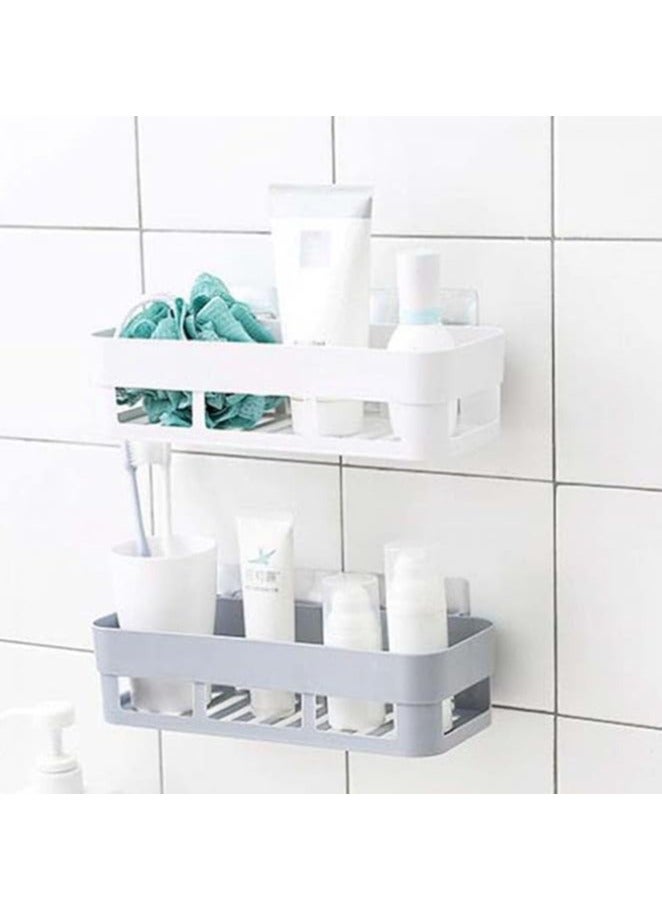 سبيس شوب رف حمام بلاستيكي ذاتي اللصق (31 * 13 * 7) - Image 2