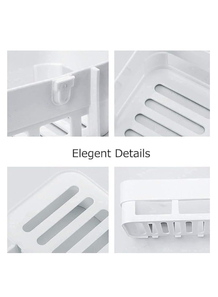 سبيس شوب رف حمام بلاستيكي ذاتي اللصق (31 * 13 * 7) - Image 4