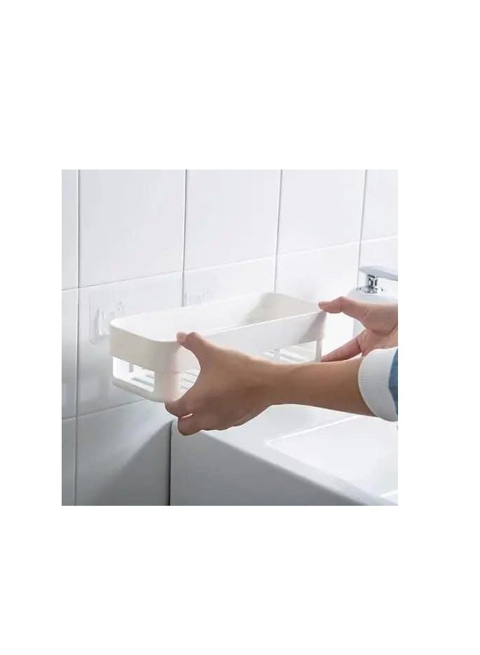 سبيس شوب رف حمام بلاستيكي ذاتي اللصق (31 * 13 * 7) - Image 5