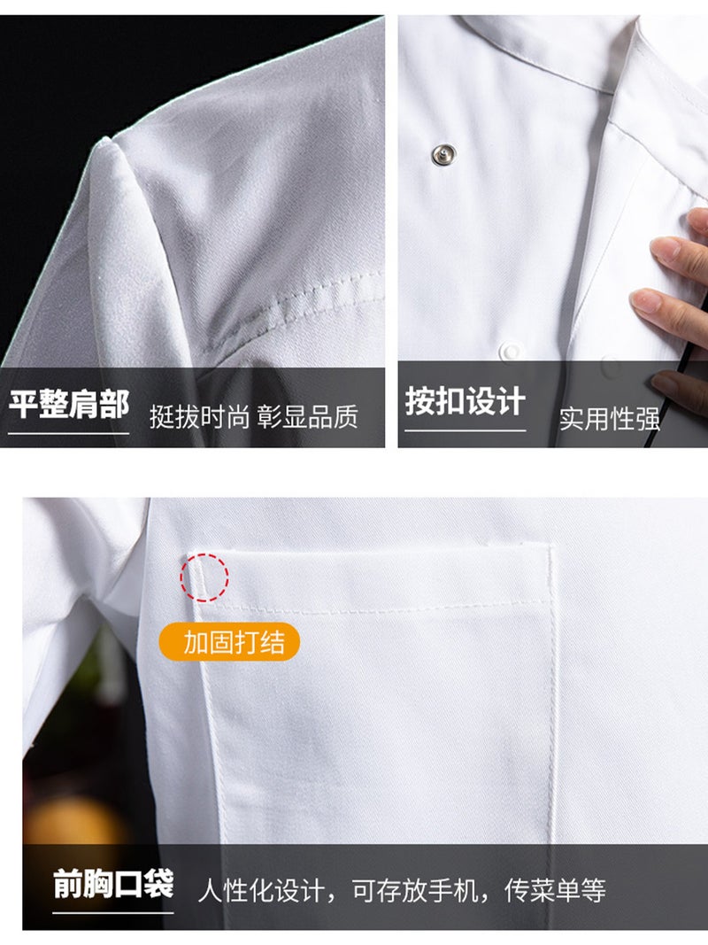 High-End Chef Work Clothes Men'S Three-Quarter Sleeves Catering El Restaurant Restaurant Baking Mid-Sleeve Long-Sleeved Kitchen Clothing - Image 5