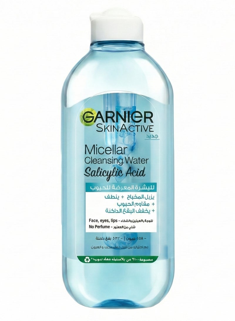 غارنييه ماء ميسيلار منظف بحمض الساليسيليك – للبشرة المعرضة للحبوب – 400 مل