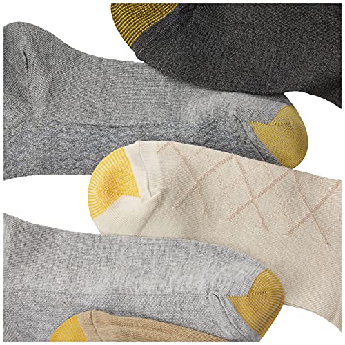 GOLDTOE Women's Casual Texture Crew Socks, Multipairs, Assorted Khaki Grey Diamond (6-Pairs), Shoe Size: 6-9 - Image 3