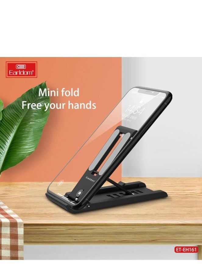 Earldom EH161 Desktop Phone Holder, Foldable - Sturdy Design - Multi-angle – Black