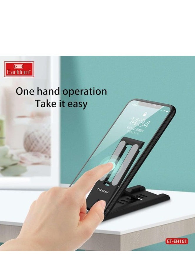 Earldom EH161 Desktop Phone Holder, Foldable - Sturdy Design - Multi-angle – Black