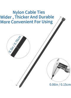 SCHOFIC SCHOFIC Cable Zip Ties Heavy Duty 300 MM Size 12 INCH Ultra Strong Plastic Polyamide Wire Ties with 120 Pounds Tensile Strength Nylon Tie Wraps with 72 MM Width BLACK 25  - Image 5