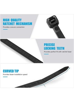 SCHOFIC SCHOFIC Cable Zip Ties Heavy Duty 300 MM Size 12 INCH Ultra Strong Plastic Polyamide Wire Ties with 120 Pounds Tensile Strength Nylon Tie Wraps with 72 MM Width BLACK 25  - Image 4