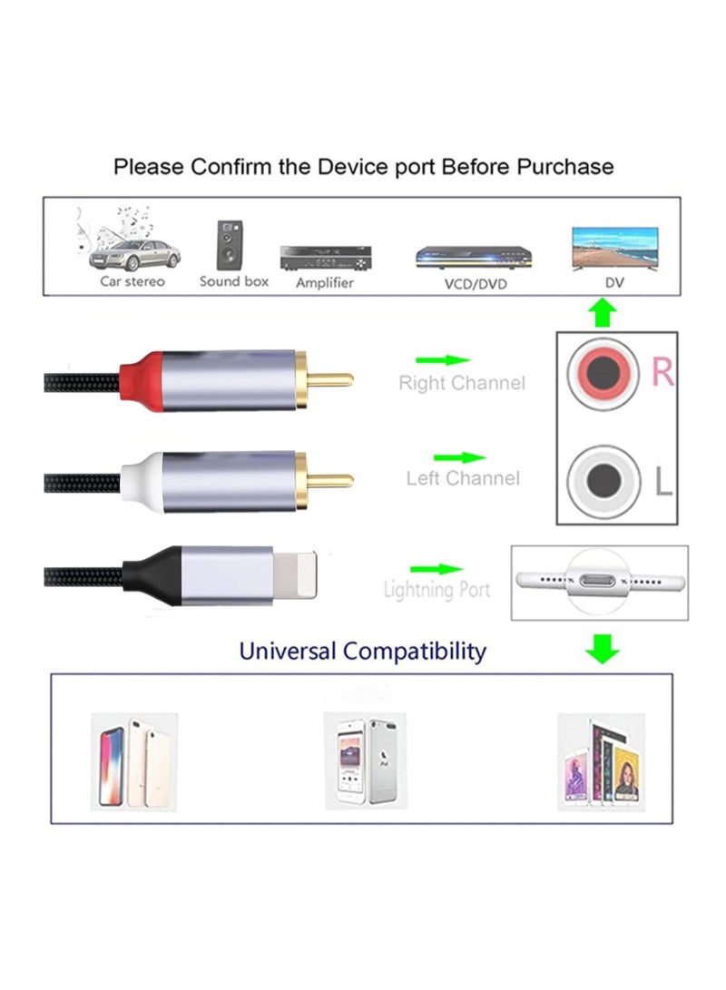 Captaintech Audio Aux Cable 2-Male Stereo Y Splitter Adapter Audio Stereo Aux Cord Compatible with Phone Pad Pod for Car Amplifier Theater Speaker DJ Controller - Image 3