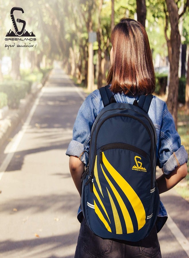 GREENLANDS 29L Inferno Campus Backpack - Water-Resistant, Well-Padded Office Bag for Men & Women - Navy - Image 2