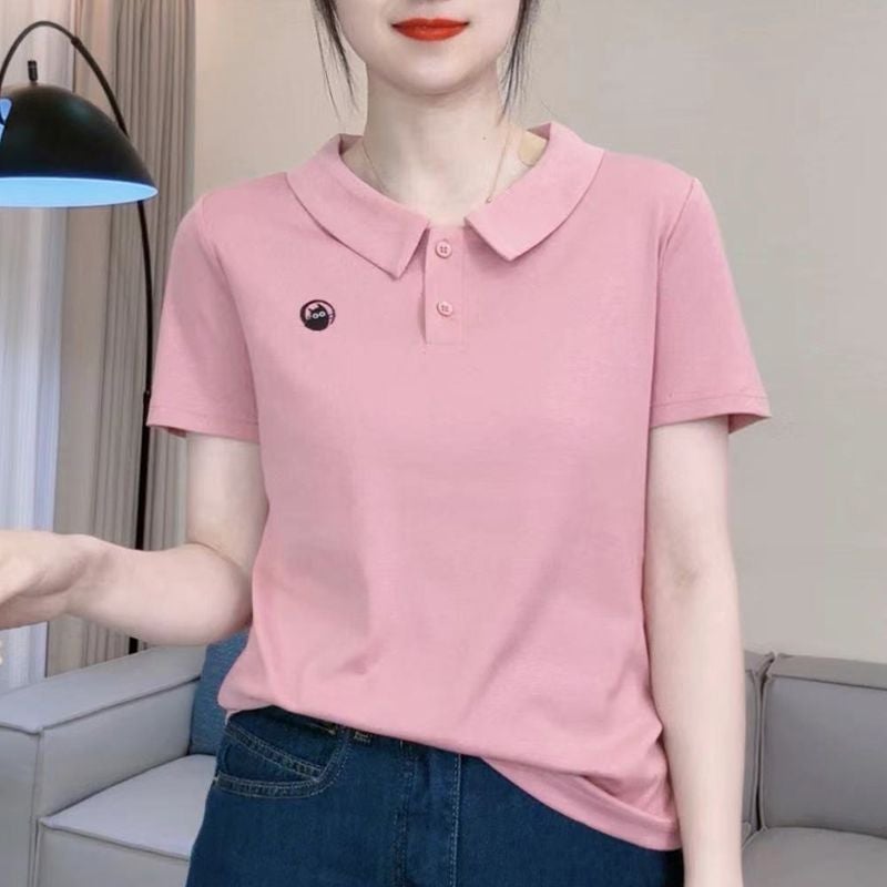 Women's Summer Casual Short Sleeve Cotton T-Shirt - Image 2