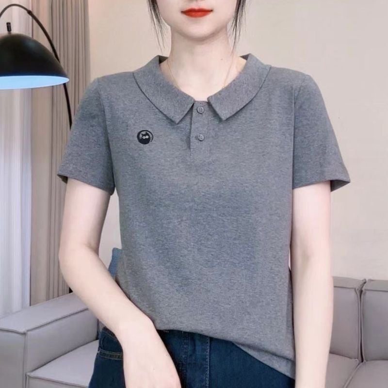 Women's Summer Casual Short Sleeve Cotton T-Shirt - Image 4
