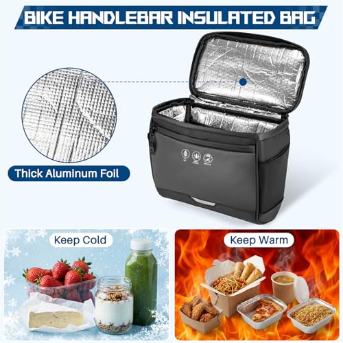 WOTOW Bike Front Handlebar Bag - Large Reflective Bicycle Handlebar Basket Bags Waterproof Storage Pannier for Bike Touchable Transparent Phone Holder Pouch for Men Women Road MTB Outdoor Cycling 3.5L - Image 2