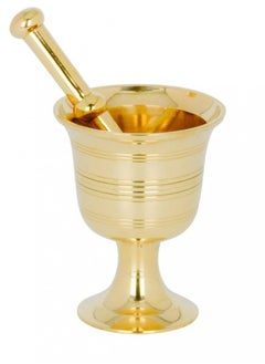 Royal Brass Mortar and Pestle Gold 12X11 Centimeter  - Image 1
