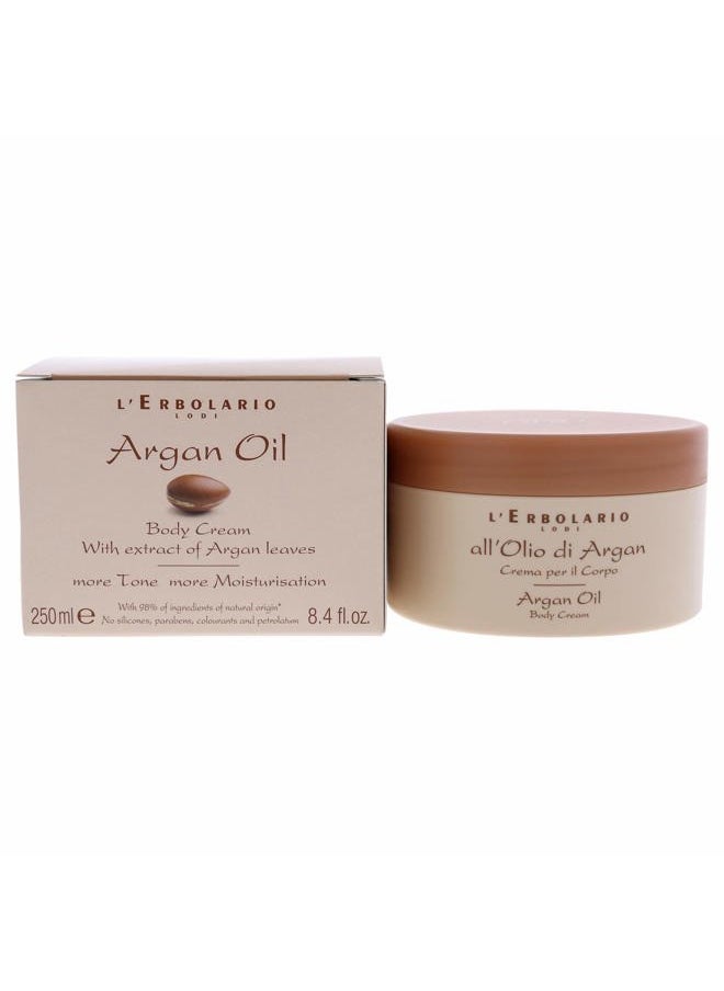 L'Erbolario Argan Oil Body Cream - Moisturizing Cream for Dry Skin - Argan Oil, Shea Butter, and Vitamin E - Toning and Firming Formula - 8.4 oz 