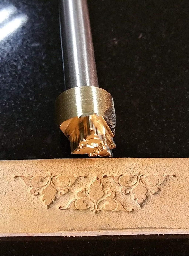 Basket Weave Leather Stamp Tool, Professional Metal Craft Tool for Leatherworking, Embossing, Carving & Stamping Projects (Floral Style 0.78 x 0.39 inch 16)