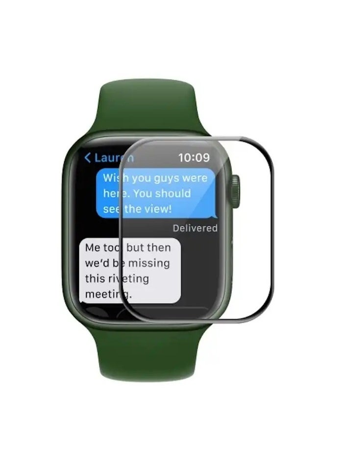 glassology Hard PC Case Compatible with Apple Watch Series 9 41mm with 9H Tempered Glass Screen Protector, Full Coverage, Touch Sensitive, Ultra-Thin HD Bumper Protective Cover clear  - Image 5