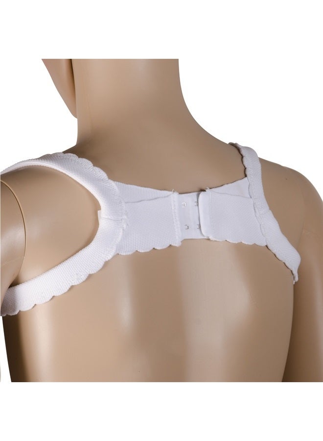 DMI Adjustable Upper Back Shoulder Support Brace Posture Perfect Band, For Men and Women, One Size Fits Most, White - Image 3