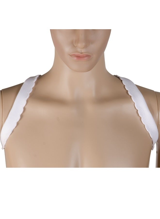 DMI Adjustable Upper Back Shoulder Support Brace Posture Perfect Band, For Men and Women, One Size Fits Most, White - Image 4