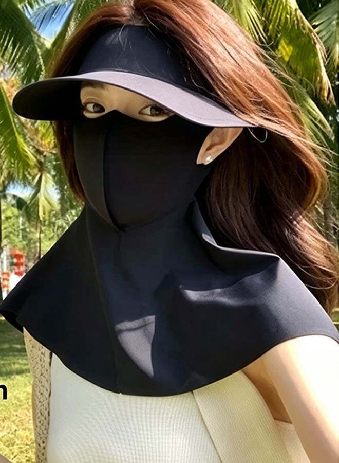 INSENSE Ice Silk Sun Protection Set - UPF 50+ Cooling Face Mask, Full Coverage Sun Hat & Neck Cover Shawl, Breathable & Anti-UV for Outdoor Driving - Image 4