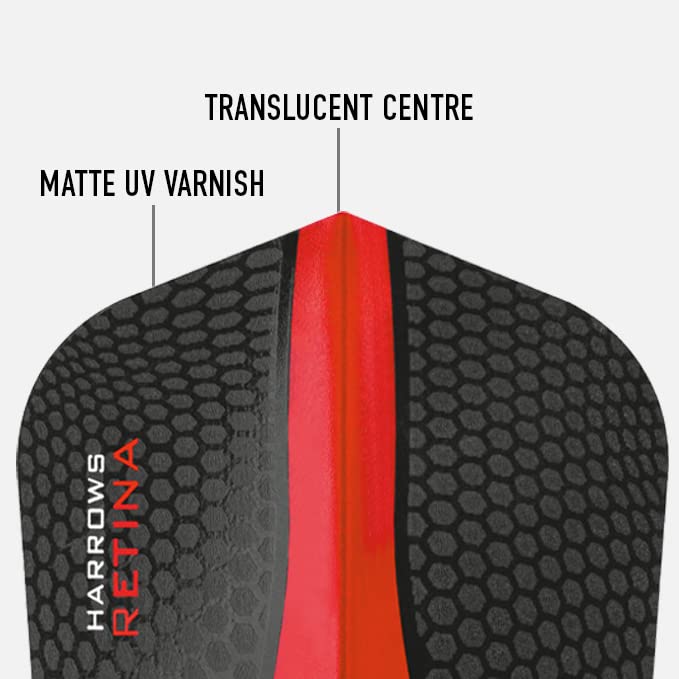 Harrows Retina Dart Flights | 5 x sets Darts Flights (15 Flights Total) I 100 Micron Dart Flights I Premium Extra Strong Made in UK I Professional Darts Accessories I Red Dart Flights - Image 2